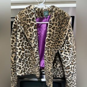 Wild Fable fur leopard cheetah jacket large